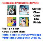 Set Of 4 Acrylic Glass Finish Magnet