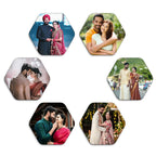 Personalized Hexagonal Photo Set of 6 Magnets