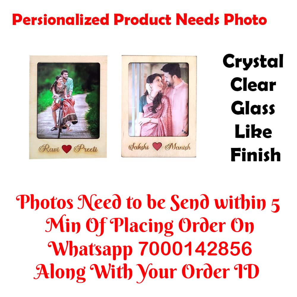 Customized Wooden Photo Fridge Magnets (Set of 2)