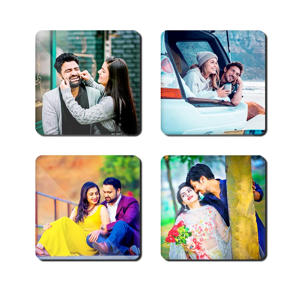 Set Of 4 Acrylic Glass Finish Magnet