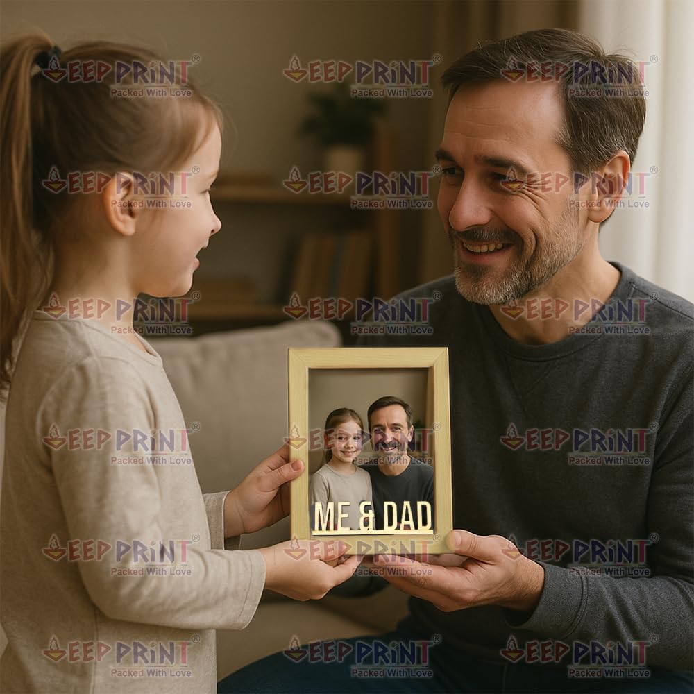 Me And Dad Photo Frame With Custom Photo Print