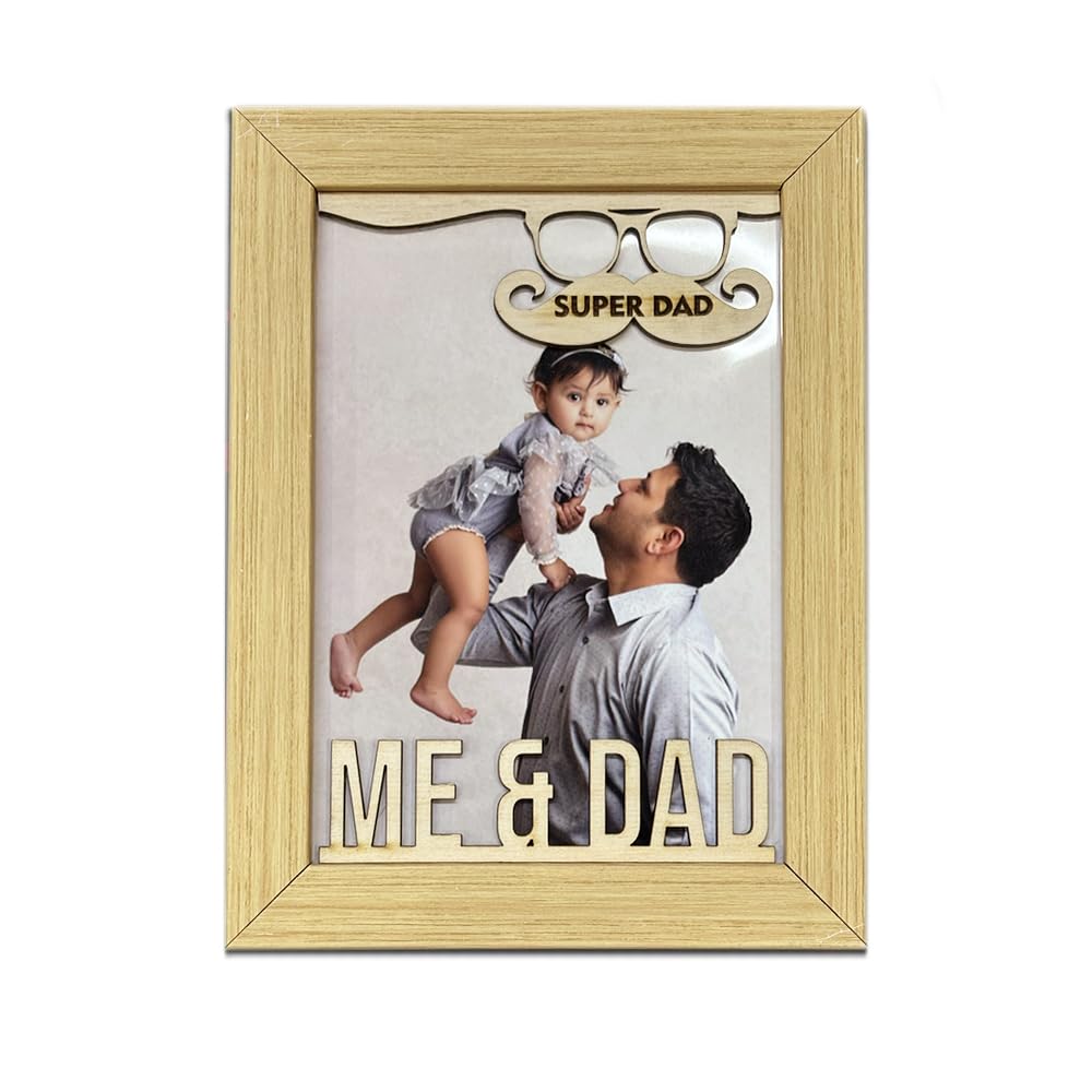 Me And Dad Photo Frame With Custom Photo Print