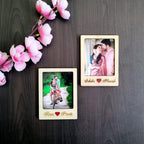 Customized Wooden Photo Fridge Magnets (Set of 2)